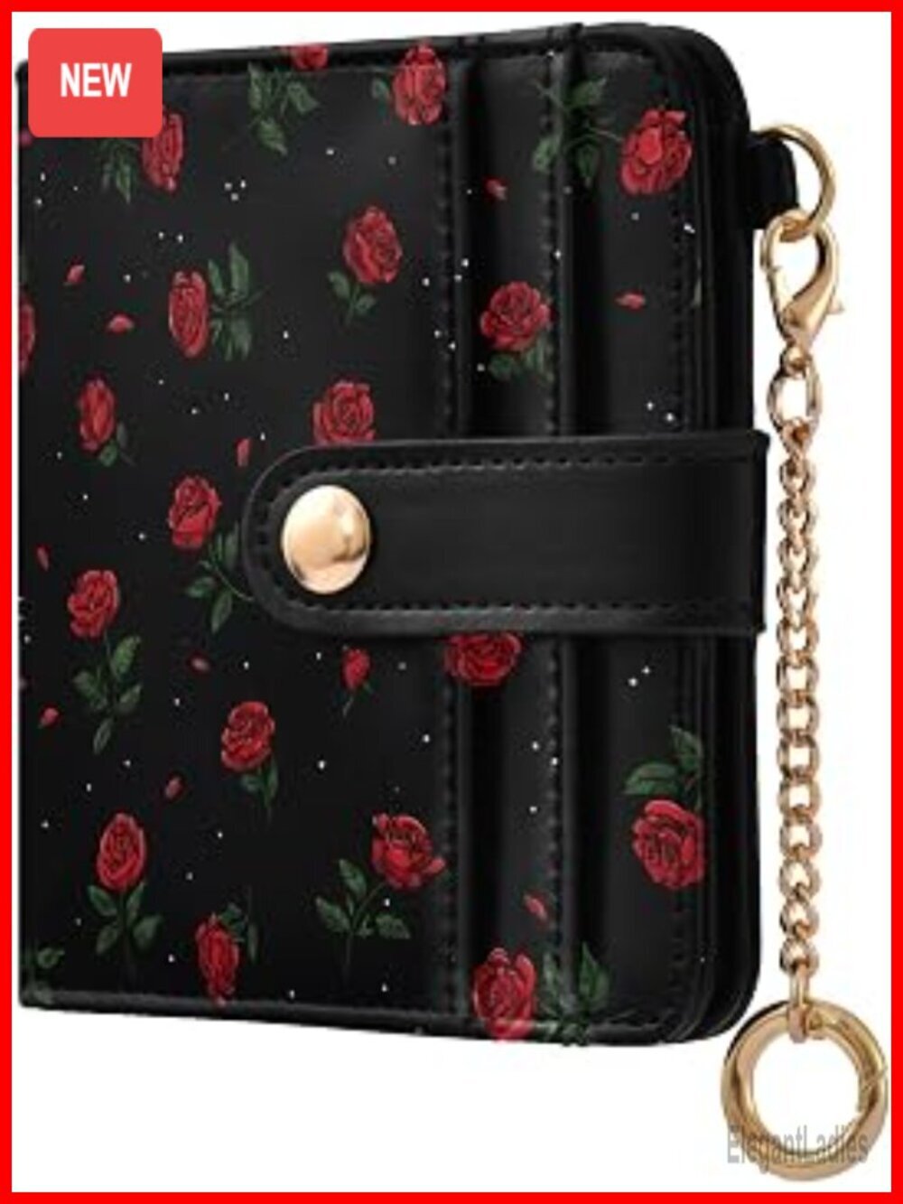 Small Bifold Compact Wallet RFID Blocking PU Leather with Zipper Pocket